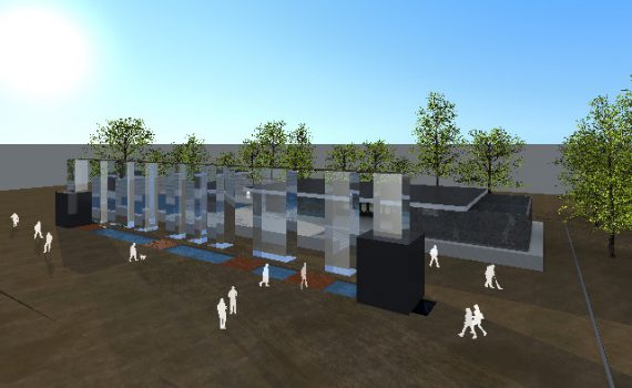 imagen de dia de las columnas azul arquitectos